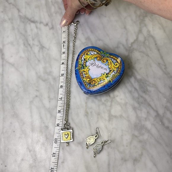 Brighton Heart Charm on Silver Necklace and Matching earrings - Picture 6 of 7